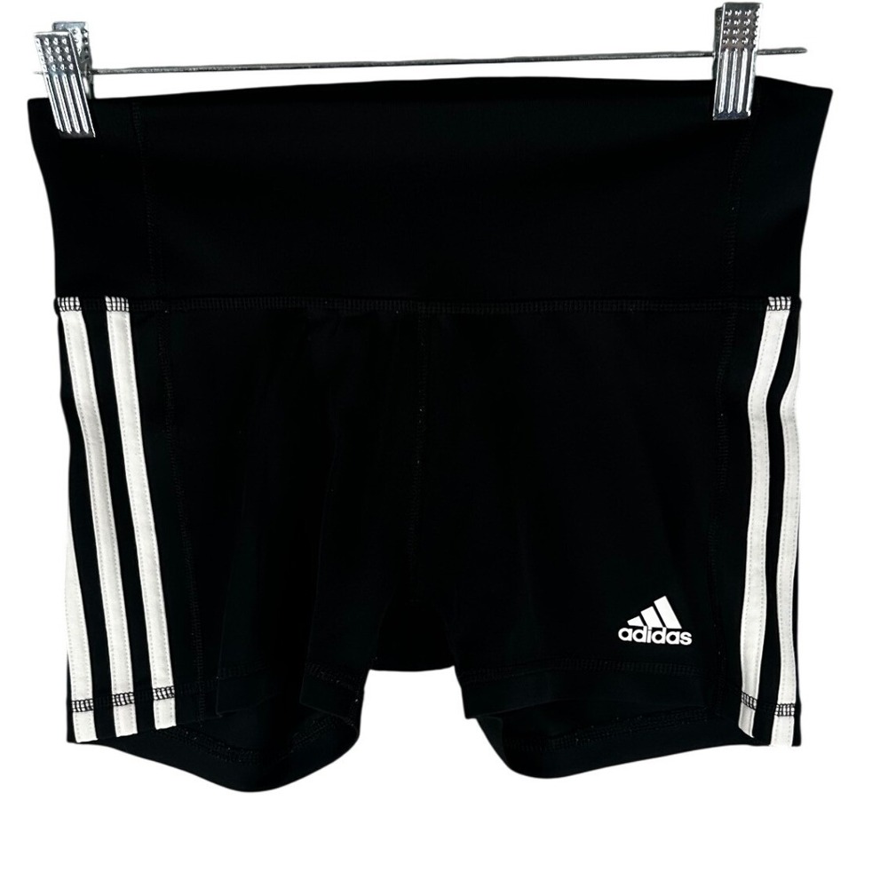 Adidas Climalite Black Training Shorts Leg Stripes Women's Size Small